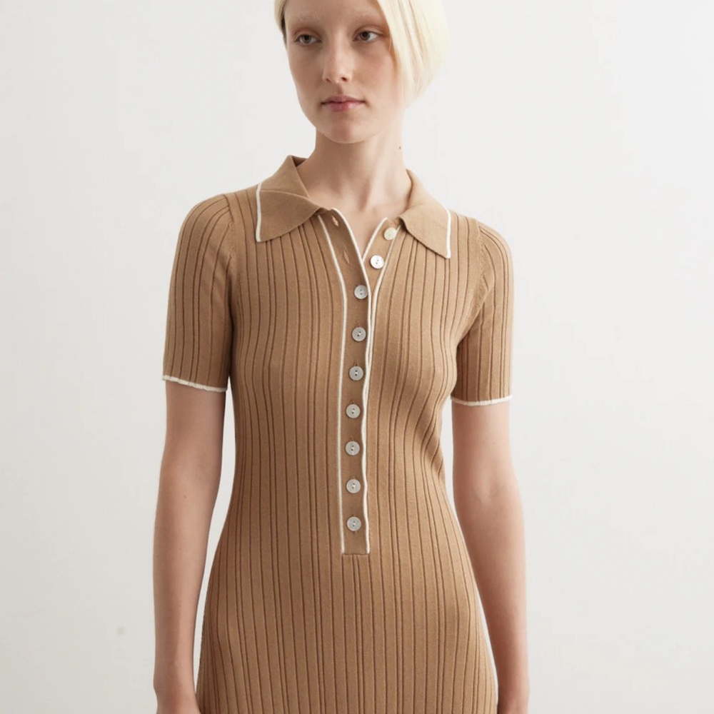 Anna Quan Tan Ribbed Maxi Dress